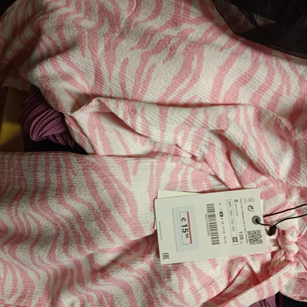 Zara Kid's Pink and White PANTS SIZE 8 6201/706/720